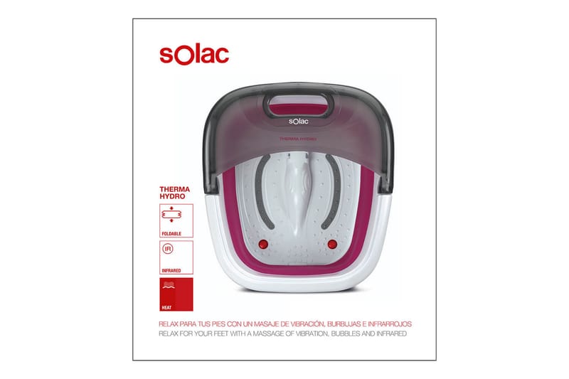 SOLAC Hopfällbar Fotmassage Therma Hydro - Smärtlindring - Massagepistol