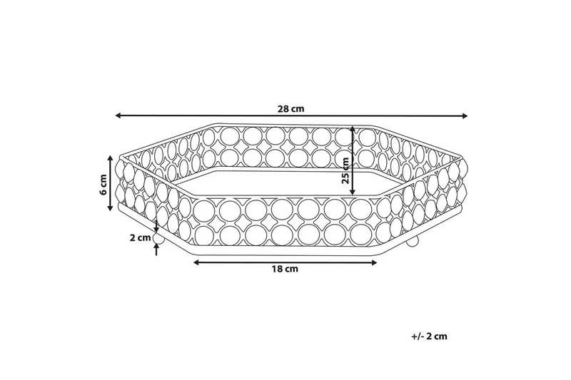 Bricka Vatan Guld, 28x25x6 cm - Guld, 28x25x6 cm - Hushåll - Servering & Dukning - Annat för Dukning & Servering - Uppläggning & serveringstillbehör