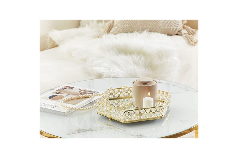 Bricka Vatan Guld, 28x25x6 cm - Guld, 28x25x6 cm - Hushåll - Servering & Dukning - Annat för Dukning & Servering - Uppläggning & serveringstillbehör