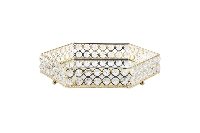 Bricka Vatan Guld, 28x25x6 cm - Guld, 28x25x6 cm - Hushåll - Servering & Dukning - Annat för Dukning & Servering - Uppläggning & serveringstillbehör