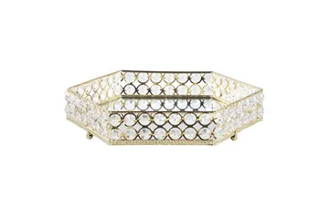 Bricka Vatan Guld, 28x25x6 cm - Guld, 28x25x6 cm - Hushåll - Servering & Dukning - Annat för Dukning & Servering - Uppläggning & serveringstillbehör