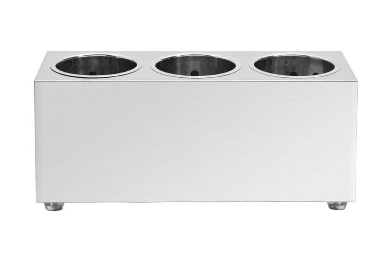Bestickhållare 3 behållare rektangulärt rostfritt stål - Silver - Bestickställ - Bestickförvaring