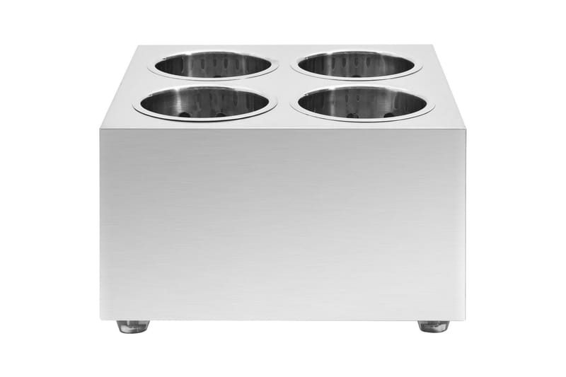 Bestickhållare 4 behållare rektangulär rostfritt stål - Silver - Hushåll - Servering & Dukning - Bestick - Bestickförvaring