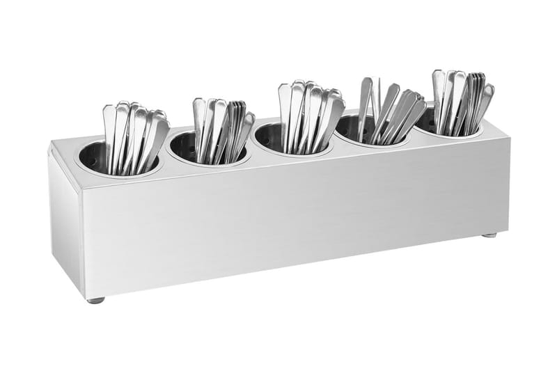 Bestickhållare 5 behållare rektangulär rostfritt stål - Silver - Hushåll - Servering & Dukning - Bestick - Bestickförvaring
