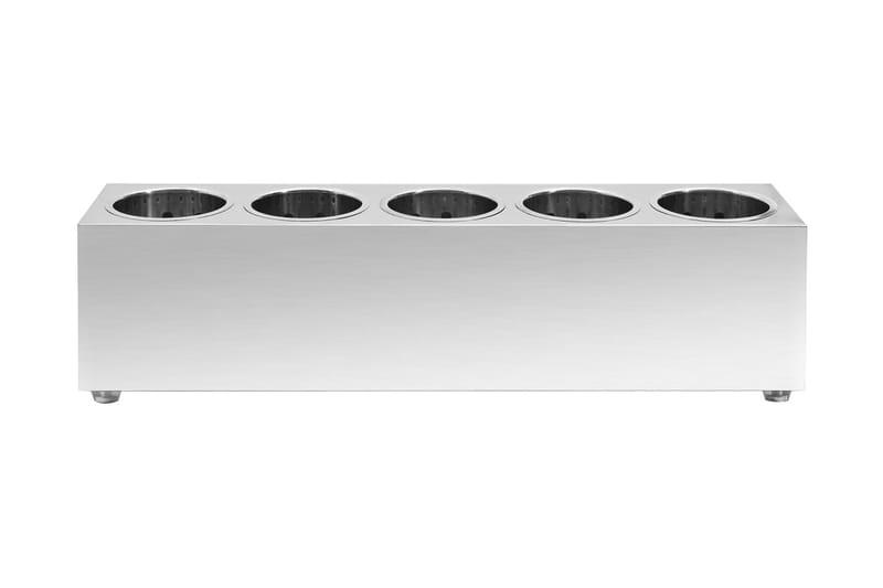 Bestickhållare 5 behållare rektangulär rostfritt stål - Silver - Bestickställ - Bestickförvaring