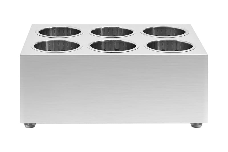 Bestickhållare 6 raster rektangulär rostfritt stål - Silver - Hushåll - Servering & Dukning - Bestick - Bestickförvaring