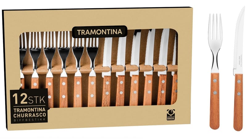 Tramontina Bestickset - Grillbestick 12 delar - silver/brun - Hushåll - Servering & Dukning - Bestick