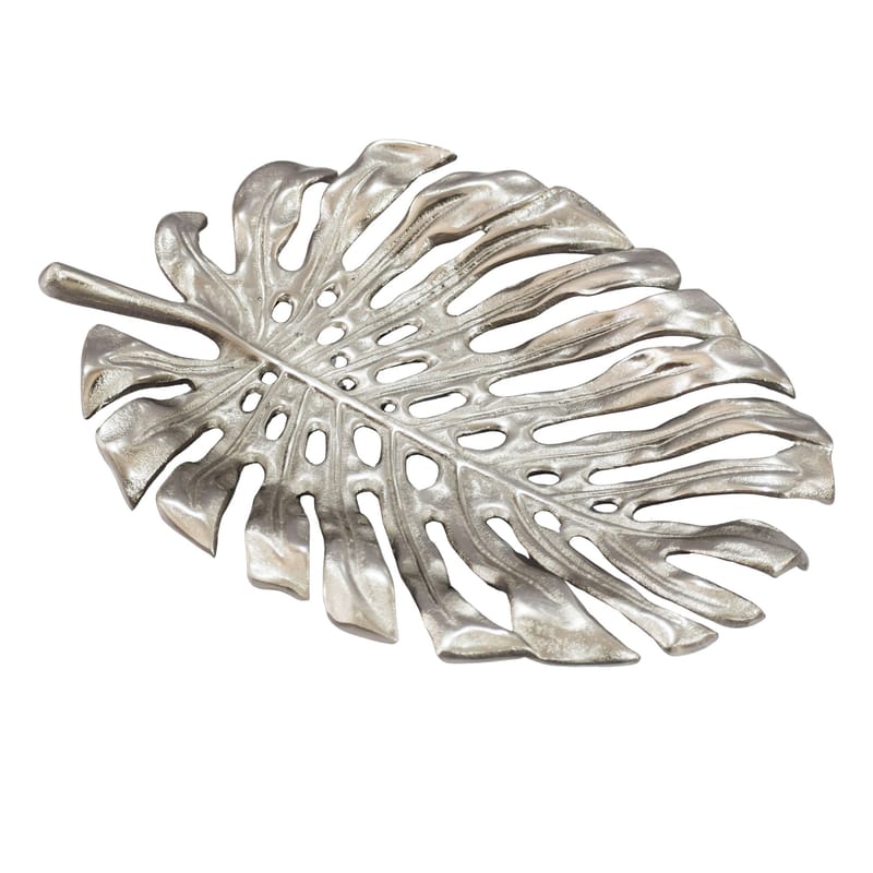 Ivora Dekorationsskål Monstera i aluminium - silver - Hushåll - Servering & Dukning - Brickor & fat