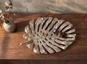 Ivora Dekorationsskål Monstera i aluminium - silver - Hushåll - Servering & Dukning - Brickor & fat