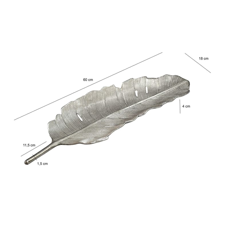 Kelvik Dekorationsskål Blad i aluminium - silver - Hushåll - Servering & Dukning - Brickor & fat