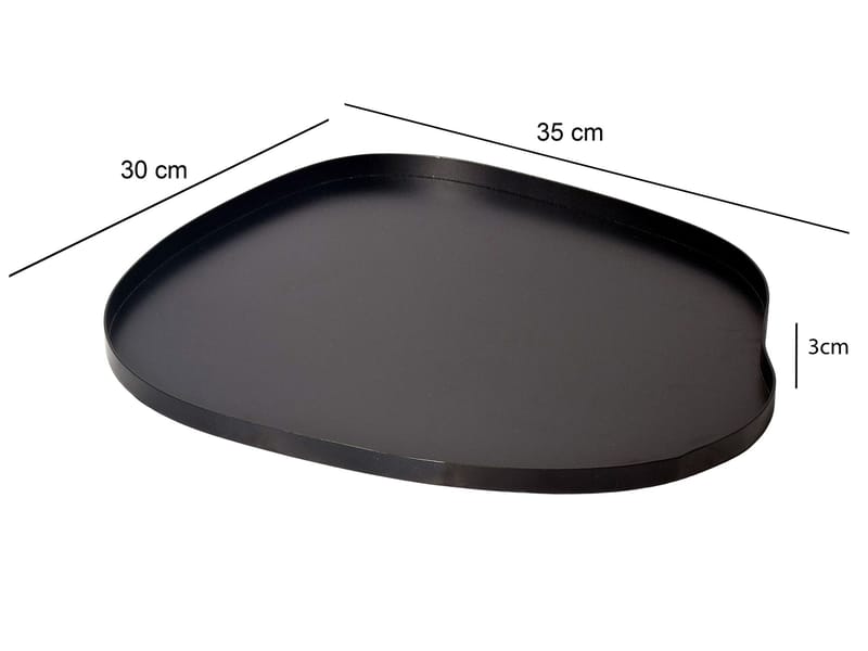 Ralven Dekorationsfat 35 cm i metall med organisk design - matt svart - Hushåll - Servering & Dukning - Brickor & fat