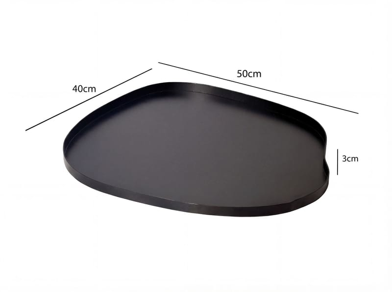 Ralven Dekorationsfat 50 cm i metall med organisk design - matt svart - Hushåll - Servering & Dukning - Brickor & fat