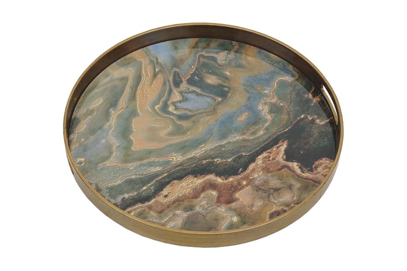 Saturn Serveringsbricka - Grön/Guld/Glas/Plast - Hushåll - Servering & Dukning - Brickor & fat - Serveringsbricka