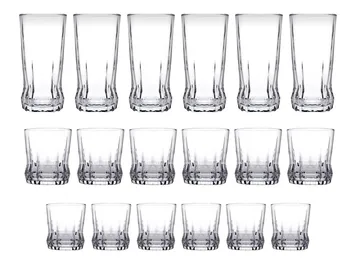 Aldren Glasservis (18 delar) 7x7x14 cm - Transparent - Hushåll - Servering & Dukning - Dricksglas