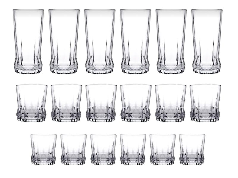 Aldren Glasservis (18 delar) 7x7x14 cm - Transparent - Hushåll - Servering & Dukning - Dricksglas