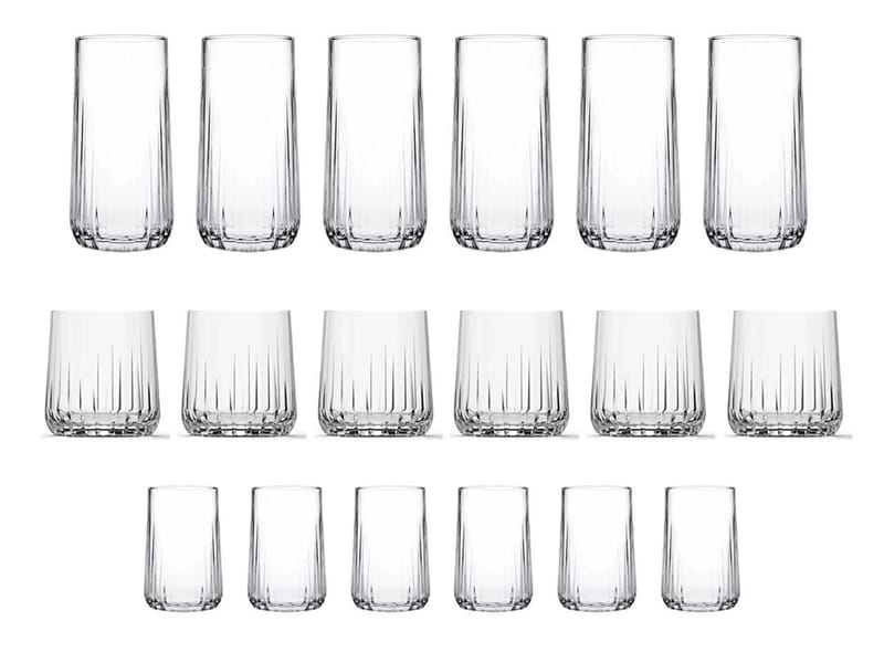 Berriaren Glasset (18 delar) 17x32x32 cm - Transparent - Hushåll - Servering & Dukning - Dricksglas