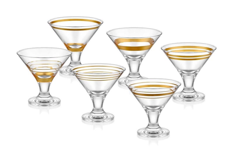 Glass Set 6-pack - Guld - Cocktailglas - Dricksglas