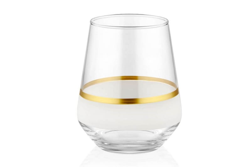 Vattenglas - Vit/Guld - Vattenglas - Dricksglas