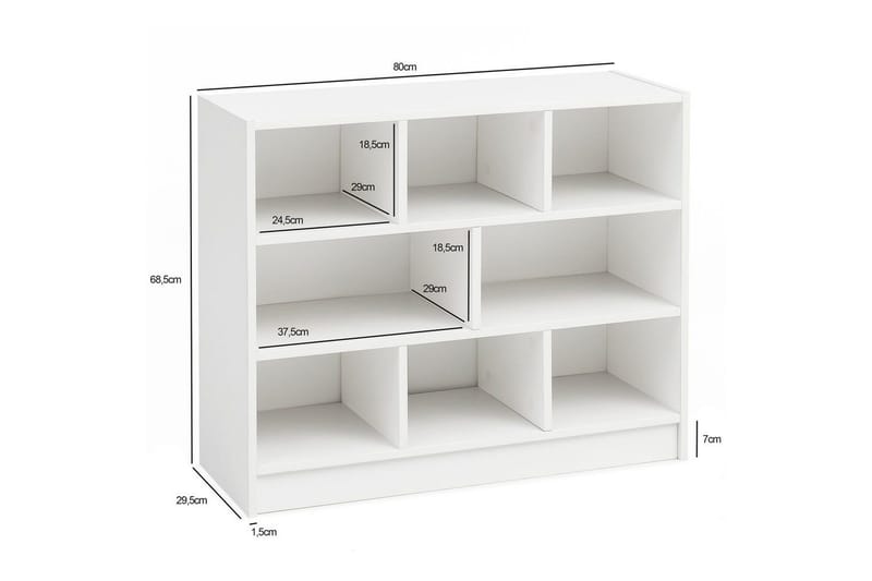 Bokhylla Wohnling Spånskiva med 8 Förvaringshyllor - Hushåll - Servering & Dukning - Karaff & tillbringare - Glasflaska