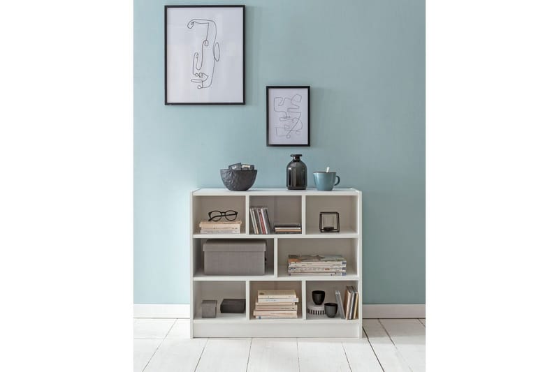 Bokhylla Wohnling Spånskiva med 8 Förvaringshyllor - Hushåll - Servering & Dukning - Karaff & tillbringare - Glasflaska