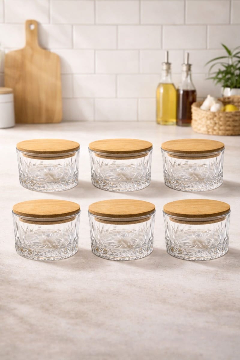 Fenvik Förvaringsboxset (6 delar) 10x10x6 cm - Transparent - Hushåll - Servering & Dukning - Karaff & tillbringare - Glasflaska