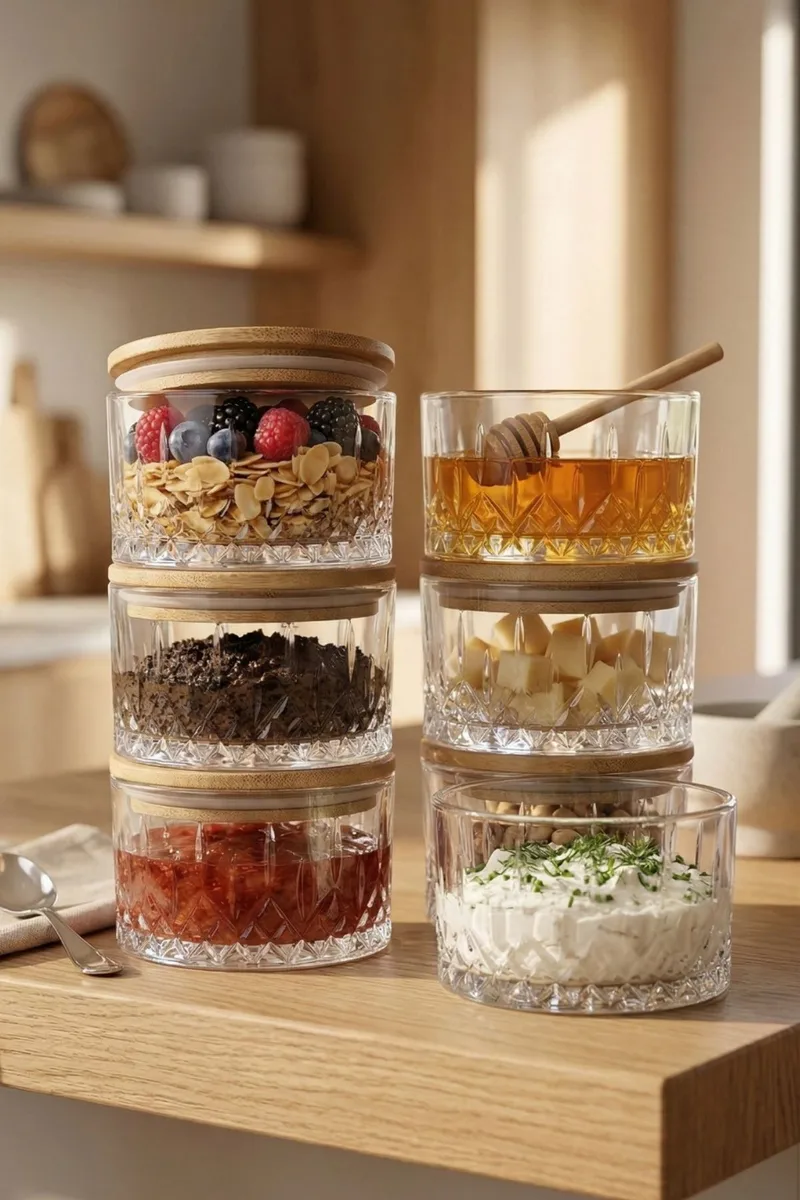 Fenvik Förvaringsboxset (6 delar) 10x10x6 cm - Transparent - Hushåll - Servering & Dukning - Karaff & tillbringare - Glasflaska