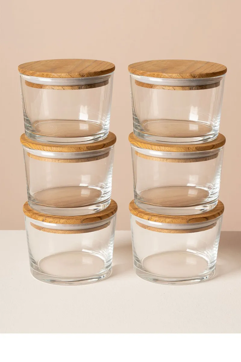 Fenvik Förvaringsburkset (12 delar) 8x8x5 cm, Transparent Sapphire Oak