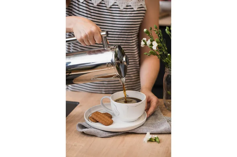 Kaffepress Maku Gastro 1L Stål - Vit - Hushåll - Servering & Dukning - Karaff & tillbringare - Kaffepress & Frenchpress