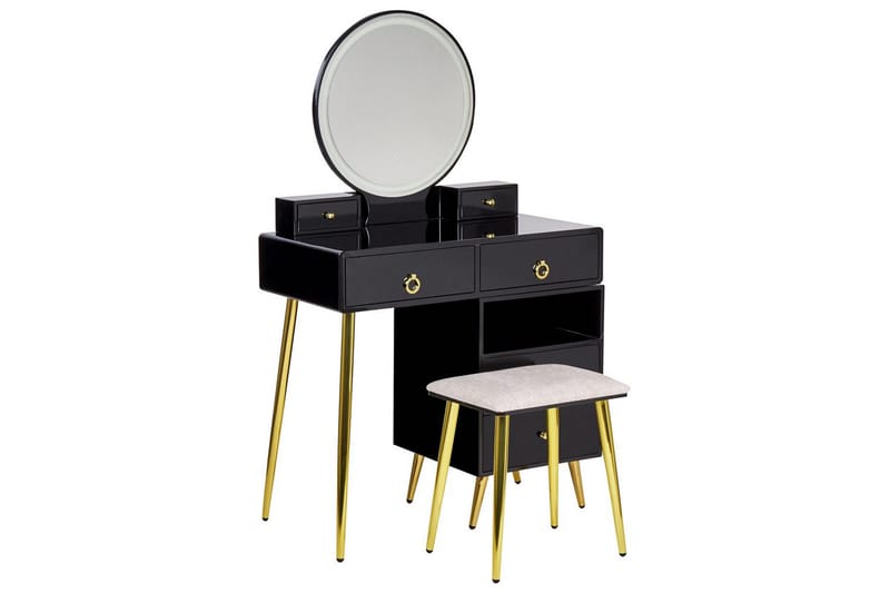 Sminkbord Yves Svart, Guld, Grå - Svart, Guld, Grå - Hushåll - Servering & Dukning - Karaff & tillbringare - Glasflaska