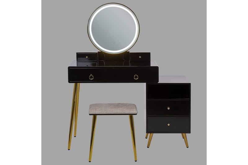 Sminkbord Yves Svart, Guld, Grå - Svart, Guld, Grå - Hushåll - Servering & Dukning - Karaff & tillbringare - Glasflaska