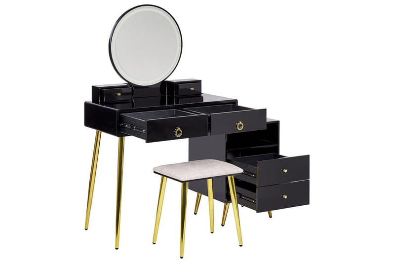 Sminkbord Yves Svart, Guld, Grå - Svart, Guld, Grå - Hushåll - Servering & Dukning - Karaff & tillbringare - Glasflaska