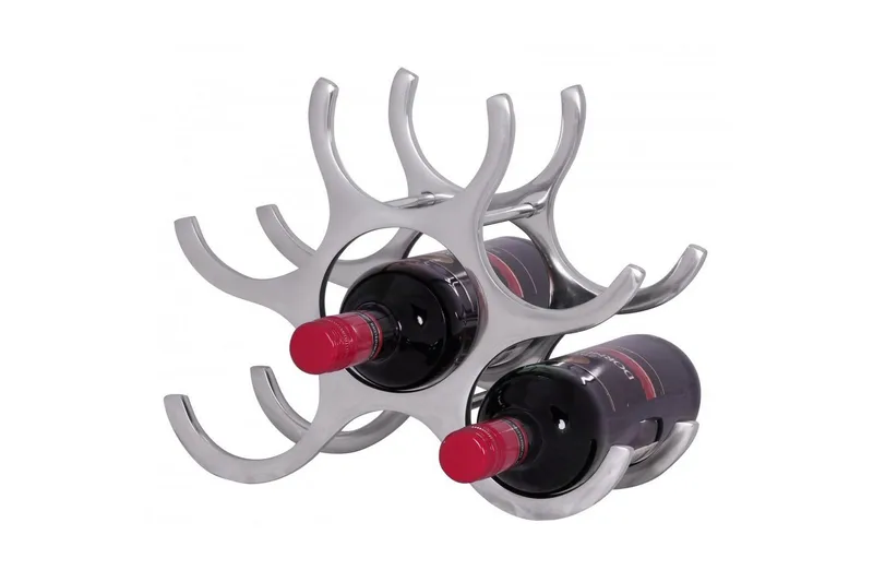 Vinställ Wohnling Aluminiumgjutning Handpolerad Plats för 6 Flaskor Modern Loft, undefined