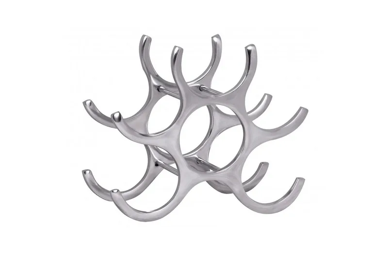 Vinställ Wohnling Aluminiumgjutning Handpolerad Plats för 6 Flaskor Modern Loft - Förvaring - Hylla - Förvaringshylla - Vinställ & vinhylla