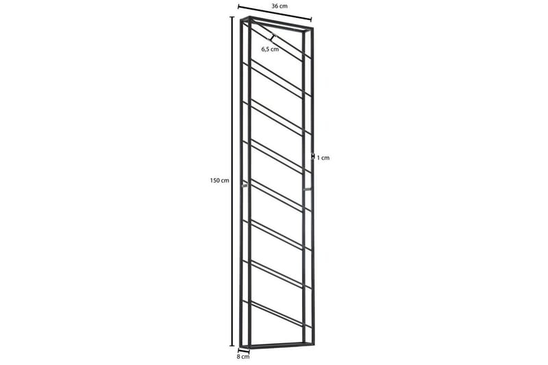 Vinställ Wohnling väggmonterad, plats för 8 flaskor, pulverlackerad metall, industriell loftstil Svart - Svart - Hushåll - Servering & Dukning - Karaff & tillbringare - Glasflaska