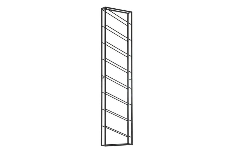 Vinställ Wohnling väggmonterad, plats för 8 flaskor, pulverlackerad metall, industriell loftstil Svart, Svart