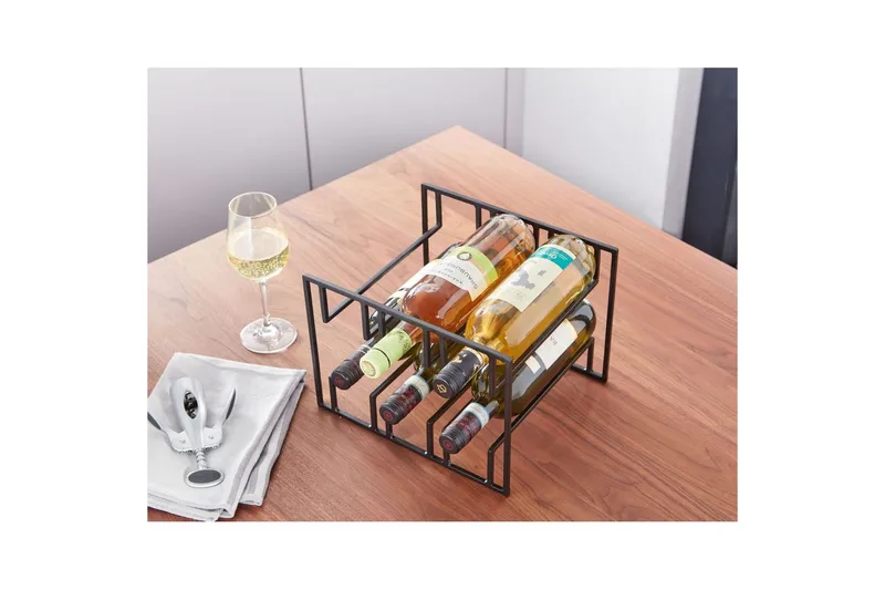 Vinställ Wohnling Pulverlackerad Metall Utrymme för 6 Flaskor Modern - Förvaring - Hylla - Förvaringshylla - Vinställ & vinhylla