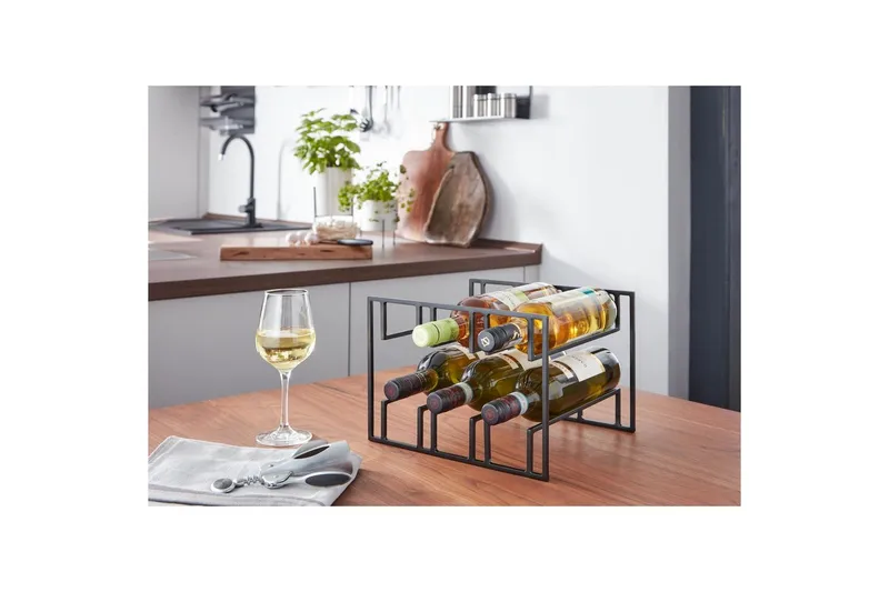 Vinställ Wohnling Pulverlackerad Metall Utrymme för 6 Flaskor Modern - Förvaring - Hylla - Förvaringshylla - Vinställ & vinhylla