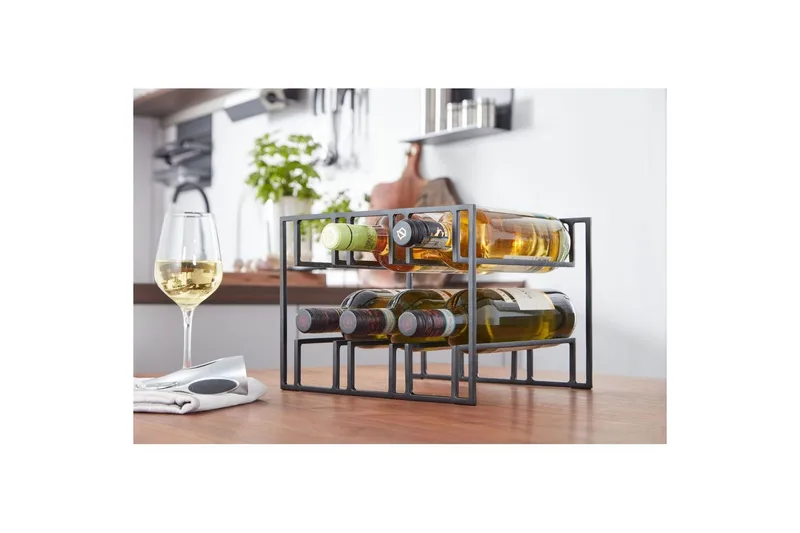 Vinställ Wohnling Pulverlackerad Metall Utrymme för 6 Flaskor Modern - Förvaring - Hylla - Förvaringshylla - Vinställ & vinhylla