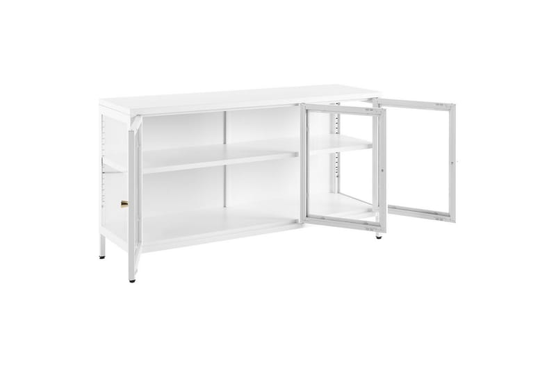 Vitrinskåp med LED Newport Vit - Vit - Hushåll - Servering & Dukning - Karaff & tillbringare - Glasflaska