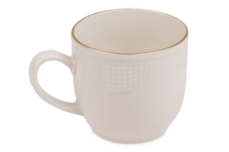 Adine Kaffeservis 12 Delar Porslin - Creme/Guld - Kaffekopp & kaffemugg - Porslin - Muggar & koppar