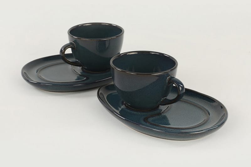 Kaffeservis 4-pack - Mörkblå - Hushåll - Servering & Dukning - Muggar & koppar - Kaffekopp & kaffemugg