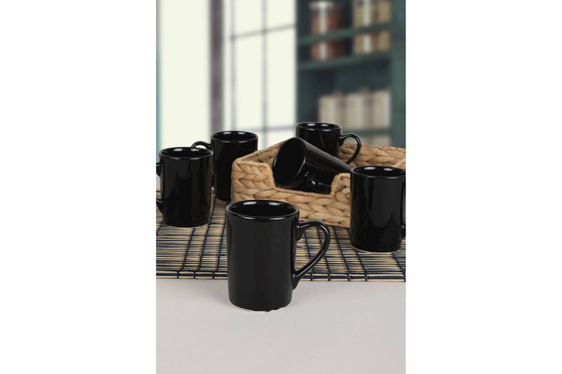 Kaffeservis 6-pack - Svart - Kaffekopp & kaffemugg - Muggar & koppar