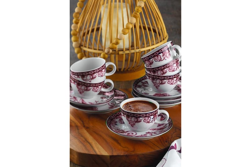 Tatil Kaffekopp 12-delar - Röd - Kaffekopp & kaffemugg - Porslin - Muggar & koppar