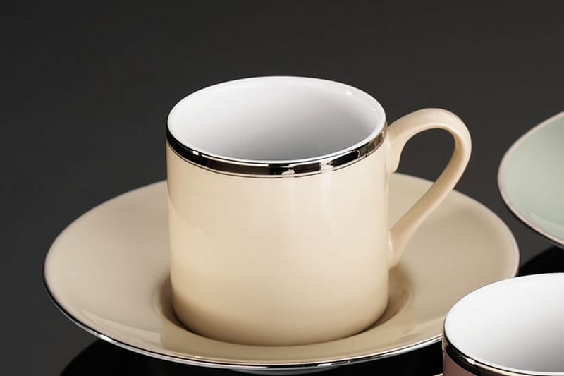 Adine Kaffeservis 12 Delar Porslin - Vit/Flerfärgad - Hushåll - Servering & Dukning - Porslin