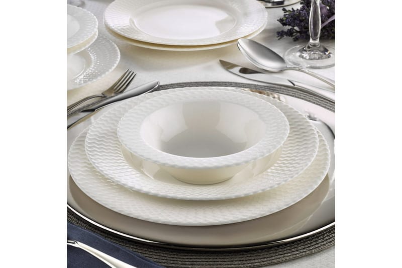 Adine Middagsservis 24 Delar Porslin - Vit - Hushåll - Servering & Dukning - Porslin