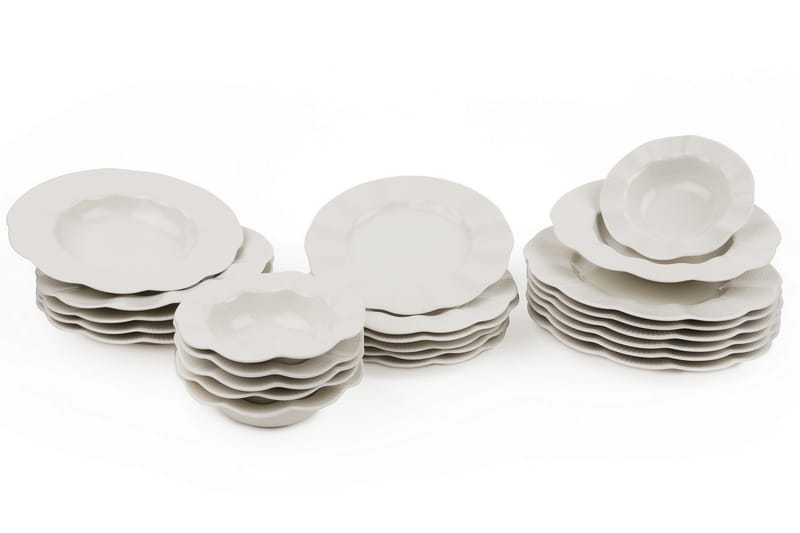 Adine Middagsservis 24 Delar Porslin - Creme - Hushåll - Servering & Dukning - Porslin