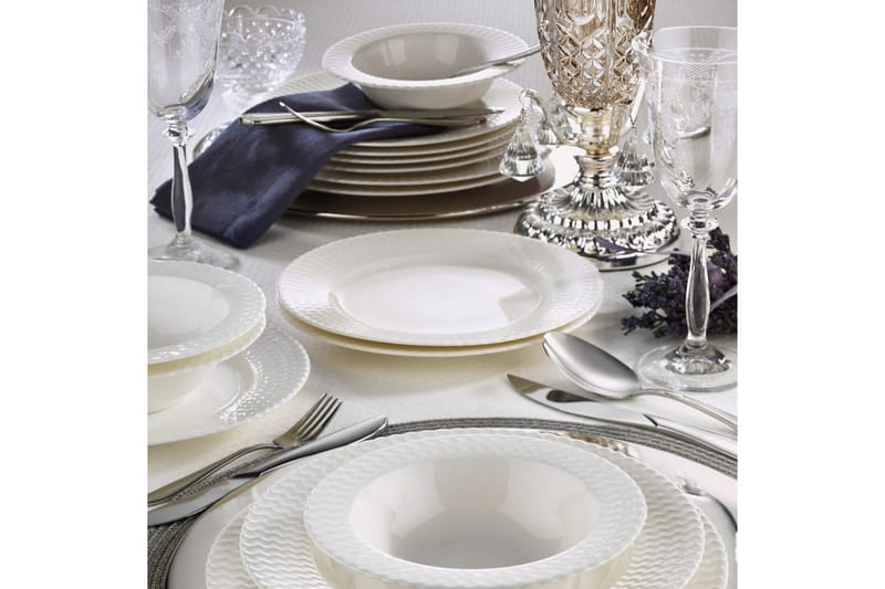 Adine Middagsservis 24 Delar Porslin - Vit - Hushåll - Servering & Dukning - Porslin