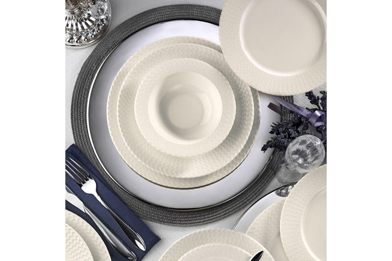 Adine Middagsservis 24 Delar Porslin - Vit - Hushåll - Servering & Dukning - Porslin