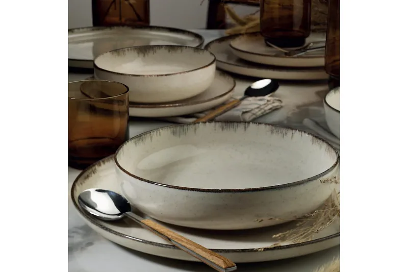 Adine Tallriksset 24 Delar - Porslin/Brun - Hushåll - Servering & Dukning - Porslin