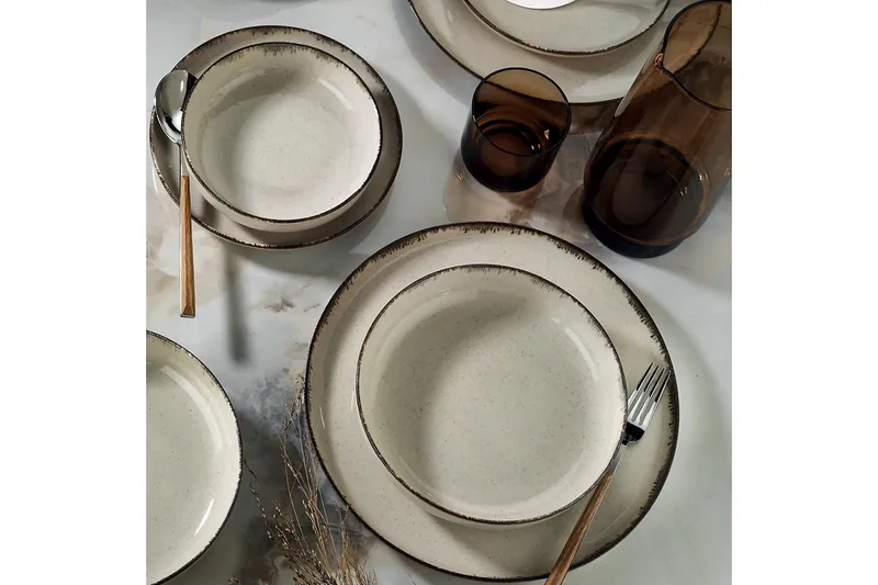 Adine Tallriksset 24 Delar - Porslin/Brun - Hushåll - Servering & Dukning - Porslin